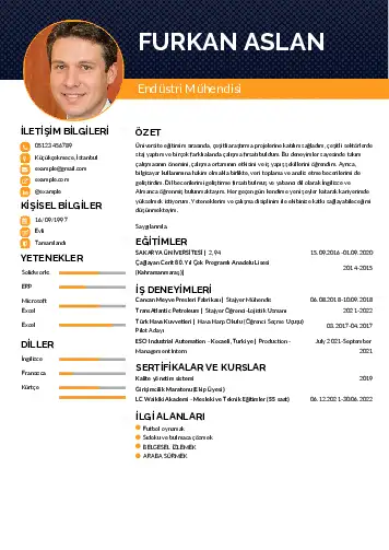 Endüstri Mühendisi CV Örnekleri cv indir